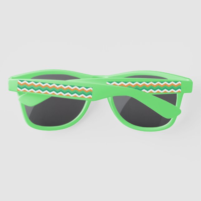 St. Patrick's Day Irish Colour Chevron Sunglasses (Back)
