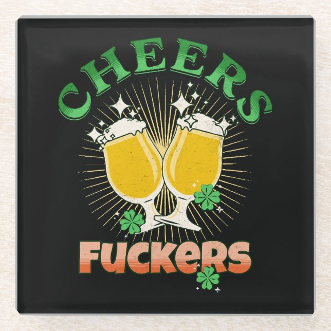  St Patricks Day Irish Drinkin Glass Coaster (Front)
