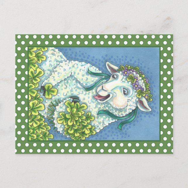 ST. PATRICK'S DAY IRISH EWE, SHEEP POSTCARD (Front)