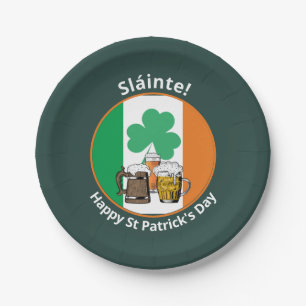 St Patricks Day Irish Flag Paper Plate