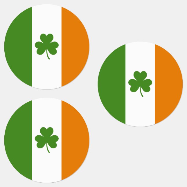 St Patrick's Day Irish Flag with Shamrock Clover (Group)