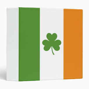 St Patrick's Day Irish Flag with Shamrock Clover Binder