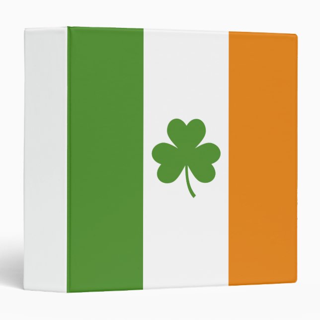 St Patrick's Day Irish Flag with Shamrock Clover Binder (Front/Spine)