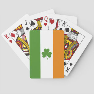 St Patrick's Day Irish Flag with Shamrock Clover Playing Cards