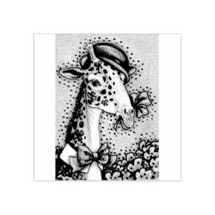 ST. PATRICK'S DAY IRISH GIRAFFE RUBBER STAMP
