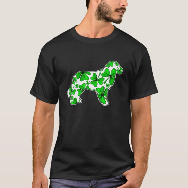 St. Patrick's Day Irish Golden Retriever Dog Shamr T-Shirt (Front)