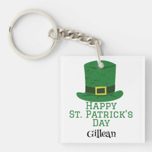St. Patrick's Day Irish green hat lucky Shamrock Keychain