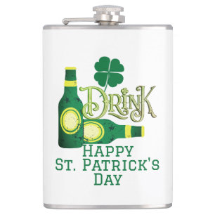 St. Patrick's Day Irish green lucky Shamrock Hip Flask