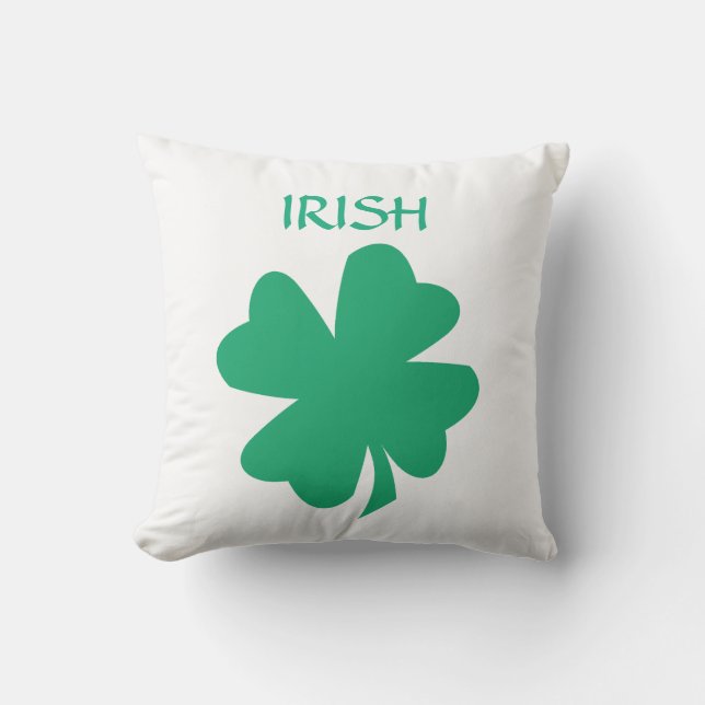 St Patrick's Day Irish Green Shamrock Leaf Gift Outdoor Pillow (Front)