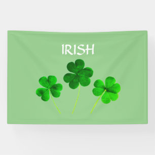 St Patrick's Day Irish Green Shamrock Leaves 2025 Banner