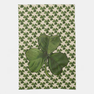 St Patrick's Day Irish Green Shamrock Pattern Kitchen Towel