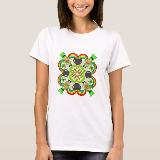 St Patrick's Day | Irish inspired Mandala  T-Shirt (Front)