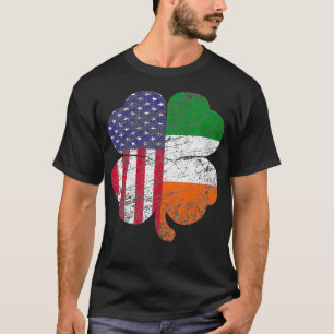 St Patricks Day Irish Ireland American Flag  Shamr T-Shirt