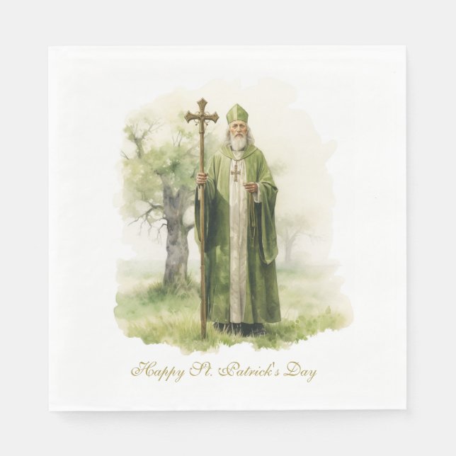 St. Patricks Day Irish Ireland Celtic Green  Napkin (Front)