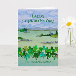 St Patrick's Day Irish Landscape Personalized Card
