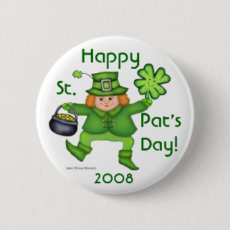 St. Patrick's Day Irish Leprechaun Button