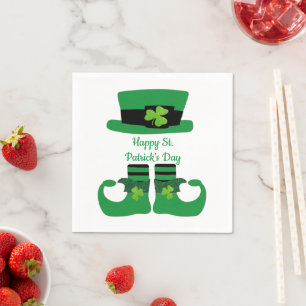 St. Patrick's Day, Irish, Leprechaun, Green Party Napkin
