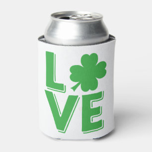 St. Patrick's Day Irish Love Green Shamrock Can Cooler