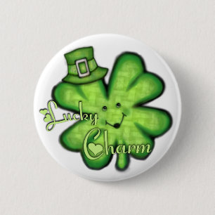St. Patrick's Day Irish Lucky Shamrock Button