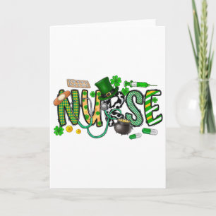 St Patrick's Day Irish Nurse Shamrock  Card