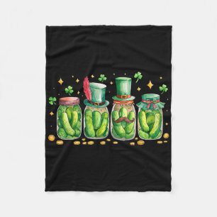 St. Patrick's Day Irish Pickle Jar Pickle Lover Ve Fleece Blanket