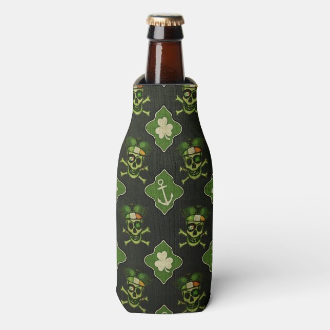 St. Patrick's Day Irish Pirate Bottle Cooler (Bottle Front)