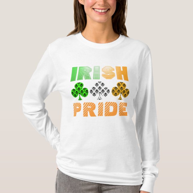 St. Patrick's Day Irish Pride Damask T-shirt (Front)