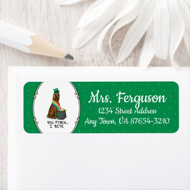 St. Patrick's Day Irish Setter Dog (red 1) Funny (Insitu)