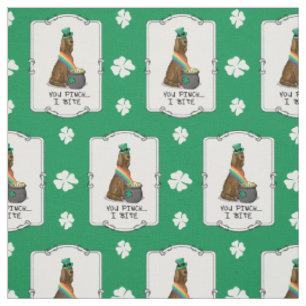 St. Patrick's Day Irish Setter Dog (red 1) Funny Fabric