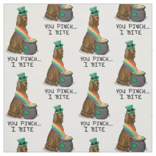 St. Patrick's Day Irish Setter Dog (red 1) Funny Fabric