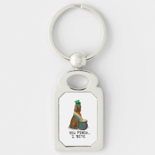 St. Patrick's Day Irish Setter Dog (red 1) Funny Keychain