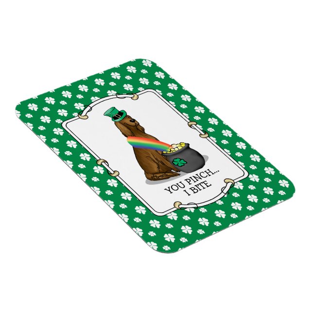 St. Patrick's Day Irish Setter Dog (red 1) Funny Magnet (Right Side)