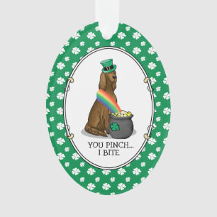 St. Patrick's Day Irish Setter Dog (red 1) Funny Ornament
