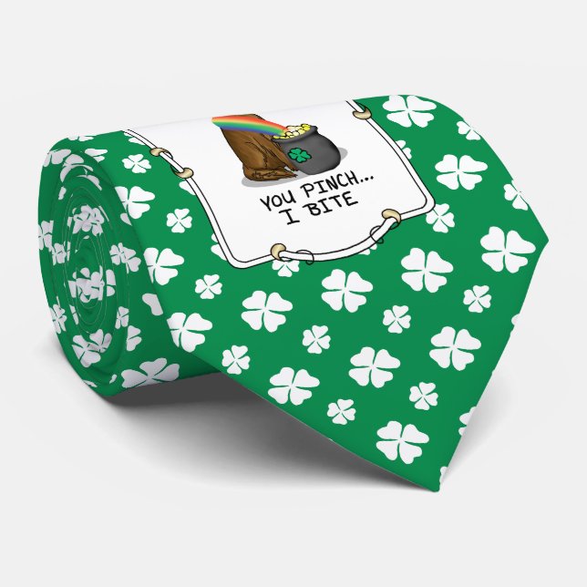 St. Patrick's Day Irish Setter Dog (red 1) Funny Tie (Rolled)