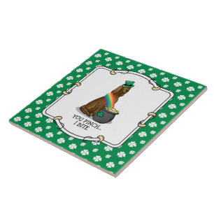 St. Patrick's Day Irish Setter Dog (red 1) Funny Tile