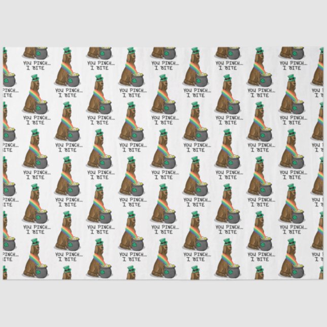 St. Patrick's Day Irish Setter Dog (red 1) Funny Tissue Paper (Front)