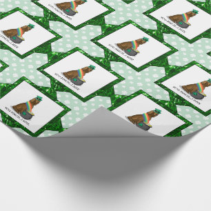 St. Patrick's Day Irish Setter Dog (red 1) Funny Wrapping Paper