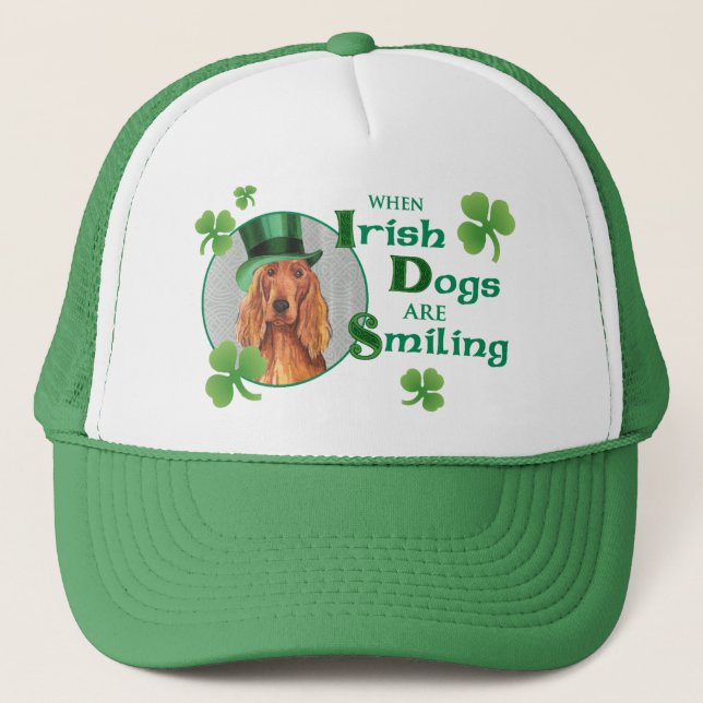 St. Patrick's Day Irish Setter Trucker Hat (Front)