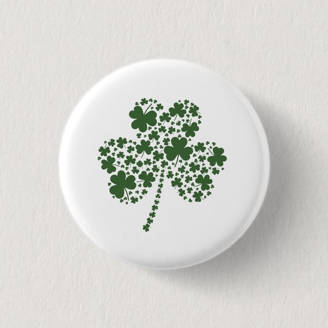 St Patrick's Day Irish Shamrock Clover 1 Inch Round Button (Front)