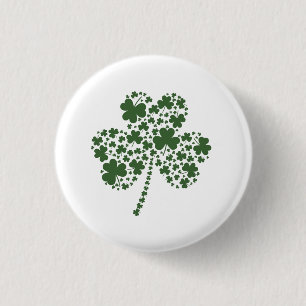 St Patrick's Day Irish Shamrock Clover 1 Inch Round Button