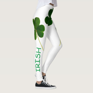 St Patrick's Day Irish Shamrock Green Text 2020 Leggings