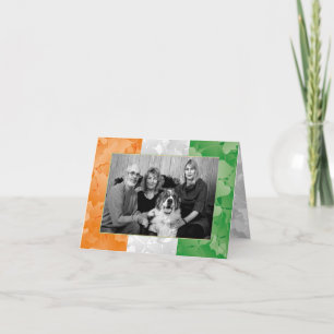 St. Patrick's Day Irish shamrocks flag photo frame Card