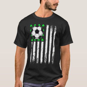 St Patricks Day Irish Soccer American Flag Shamroc T-Shirt