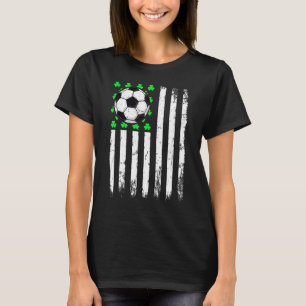 St Patricks Day Irish Soccer American Flag Shamroc T-Shirt