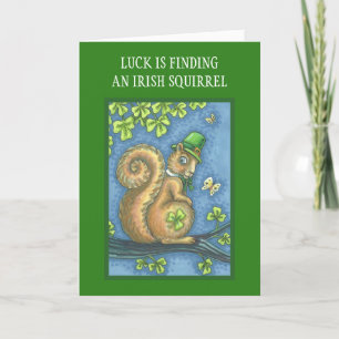ST. PATRICKS DAY IRISH SQUIRREL GREETING CARD Vers