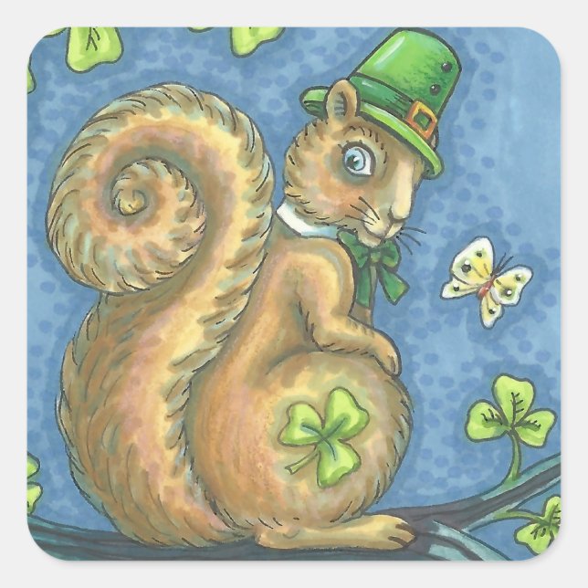 ST. PATRICK'S DAY IRISH SQUIRREL STICKER Sheet (Front)