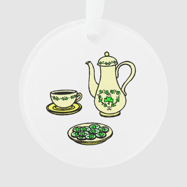 St. Patrick's Day Irish Tea Set Ornament (devant)