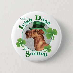 St. Patrick's Day Irish Terrier 2 Inch Round Button