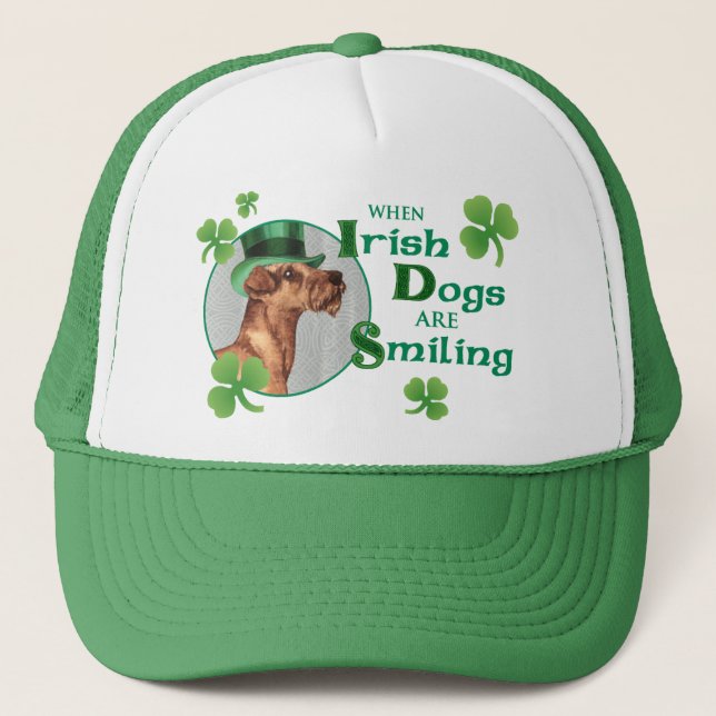 St. Patrick's Day Irish Terrier Trucker Hat (Front)