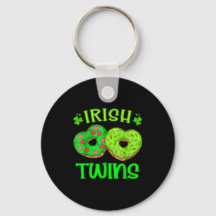 St patrick's day irish twins doughnut lover food b keychain